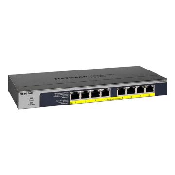 NETGEAR GS108PP Unmanaged Gigabit Ethernet (10/100/1000) Power over Ethernet (PoE) Zwart (GS108PP-100EUS) thumbnail
