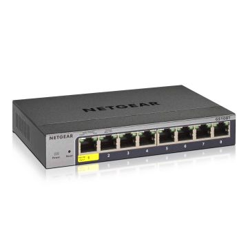 NETGEAR GS108T Managed L2 Gigabit Ethernet (10/100/1000) Grijs (GS108T-300PES) thumbnail