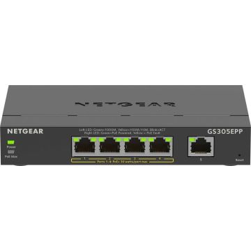 NETGEAR 5-Port Gigabit Ethernet High-Power PoE+ Plus Switch (GS305EPP) (GS305EPP-100PES) thumbnail
