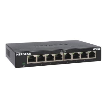 NETGEAR GS308-300PES netwerk-switch Unmanaged L2 Gigabit Ethernet (10/100/1000) Zwart (GS308-300PES) thumbnail
