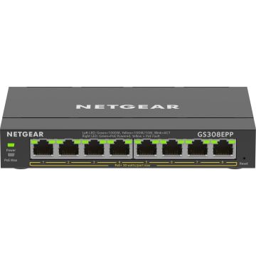 NETGEAR 8-Port Gigabit Ethernet High-Power PoE+ Plus Switch (GS308EPP) (GS308EPP-100PES) thumbnail