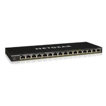NETGEAR GS316P Unmanaged Gigabit Ethernet (10/100/1000) Power over Ethernet (PoE) Zwart (GS316P-100EUS) thumbnail
