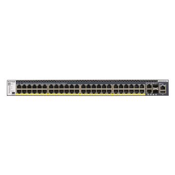 NETGEAR ProSAFE Managed Switch - GSM4352PA - Stackable platform met 48 PoE+ poorten + 2 x SFP+ en 2 x 10GBASE-T poorten (550W PSU) (GSM4352PA-100NES) thumbnail