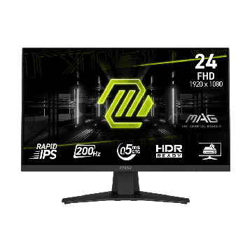 MSI MAG 244F Gaming-Monitor 60.5 cm (23.8), schwarz, FullHD, Rapid-IPS, HDMI, DP, Free-Sync-Premium, Adaptive-Sync, 200Hz Panel  (9S6-3BC41H-013) thumbnail