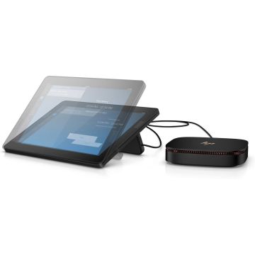 HP Elite Slice Intel® Core™ i7 i7-7700T 16 GB DDR4-SDRAM 128 GB SSD Windows 10 IoT Enterprise USFF Mini PC Zwart (2U5E6AW#ABH) thumbnail
