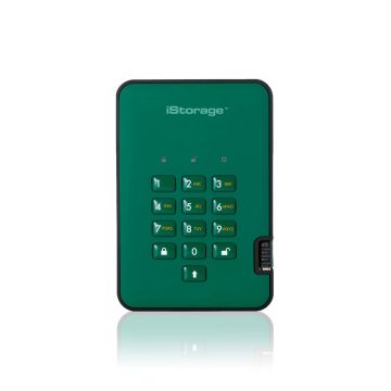 iStorage diskAshur 2 externe harde schijf 1 TB 5400 RPM USB Type-A 3.2 Gen 1 (3.1 Gen 1) Groen (IS-DA2-256-1000-GN) thumbnail