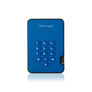 iStorage diskAshur 2 externe harde schijf 2 TB 5400 RPM USB Type-A 3.2 Gen 1 (3.1 Gen 1) Blauw (IS-DA2-256-2000-BE) thumbnail