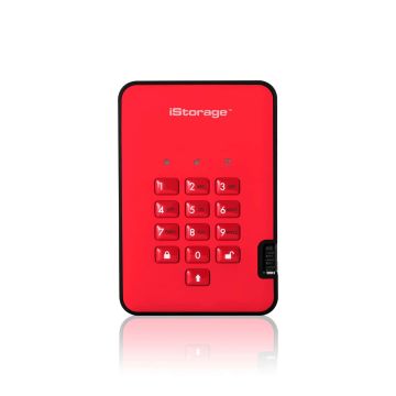 iStorage diskAshur 2 externe harde schijf 4 TB 5400 RPM USB Type-A 3.2 Gen 1 (3.1 Gen 1) Rood (IS-DA2-256-4000-R) thumbnail