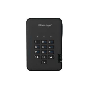 iStorage diskAshur 2 1 TB USB Type-A 3.2 Gen 1 (3.1 Gen 1) Zwart (ISDA2256SSD1000B) thumbnail