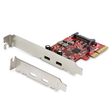 StarTech.com 2-Port USB 3.2 Gen 2 PCIe Kaart, USB-C 10Gbps SuperSpeed PCI Express 3.0 x4 Controller Kaart, USB Type-C Adapter Kaart, Data Only, Windows/macOS/Linux, TAA (PEXUSB312C3) thumbnail