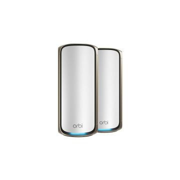 NETGEAR Orbi 970 Series Quad-Band WiFi 7, 2-Pack Quad-band (2.4 GHz / 5 GHz-1 / 5 GHz-2 / 6 GHz) Wi-Fi 6 (802.11ax) Grijs 3 Intern (RBE972S-100EUS) thumbnail