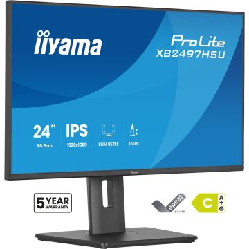iiyama ProLite XB2497HSU-B1 computer monitor 60,5 cm (23.8") 1920 x 1080 Pixels Full HD LED Zwart (XB2497HSU-B1) thumbnail