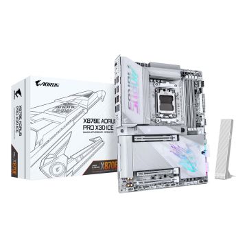 GIGABYTE X870E AORUS PRO X3D ICE AMD X870E Socket AM5 ATX (X870E A PRO X ICE) thumbnail