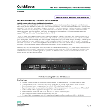 HPE Aruba Nwking 91xx SD-Branch Gateway (S0C01AAE) thumbnail