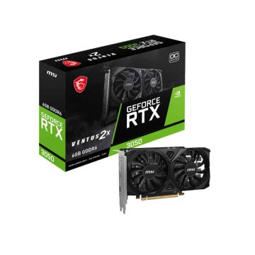 MSI VENTUS GeForce RTX 3050 2X E 6G OC NVIDIA 6 GB GDDR6 (RTX 3050 VENTUS 2X E 6G OC) thumbnail