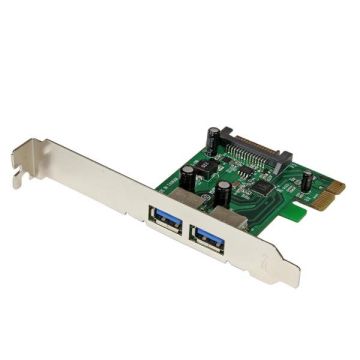 StarTech.com 2 Port PCI Express (PCIe) SuperSpeed USB 3.0 Adapterkaart met UASP - 5Gbps - SATA Voeding - Dual Port USB 3 PCIe Controller (PEXUSB3S24) thumbnail