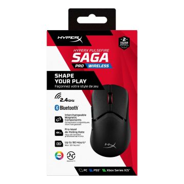 HyperX Pulsefire Saga Pro draadloze gaming muis (zwart) (A2PB2AA) thumbnail