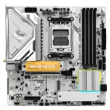 ASRock B850M Steel Legend WiFi Mainboard AM5 mATX DDR5 bis 256 GB HDMI DP WiFi 7 (90-MXBS2-A0UAYZ) (90-MXBS2-A0UAYZ) thumbnail