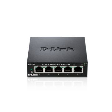 D-Link DES-105 netwerk-switch Unmanaged Zwart (DES-105) thumbnail