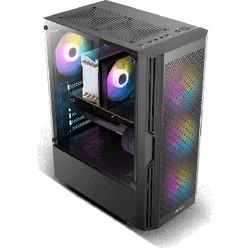 Antec AX20 - Midi Tower - PC - Schwarz - ATX - ITX - micro ATX - Kunststoff - Stahl - Gehärtetes Glas - 15,5 cm (0-761345-10060- (0-761345-10060-1) thumbnail