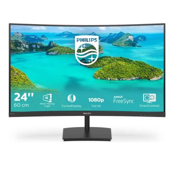 Philips E Line 241E1SCA/00 computer monitor 59,9 cm (23.6") 1920 x 1080 Pixels Full HD LCD Zwart (241E1SCA/00) thumbnail