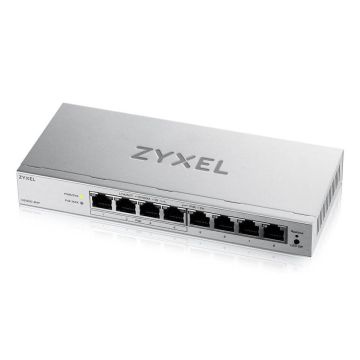 Zyxel GS1200-8HPV3 Managed L2 Gigabit Ethernet (10/100/1000) Power over Ethernet (PoE) Desktop Grijs (GS12008HPV3EU0101F) thumbnail
