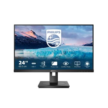 Philips S Line 243S1/00 computer monitor 60,5 cm (23.8") 1920 x 1080 Pixels Full HD LCD Zwart (243S1/00) thumbnail