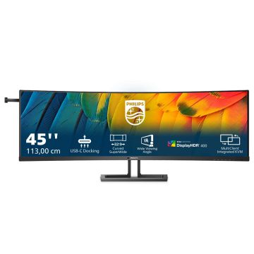 Philips 6000 series 45B1U6900C/00 computer monitor 113 cm (44.5") 5120 x 1440 Pixels UltraWide Dual Quad HD LED Zwart (45B1U6900C/00) thumbnail