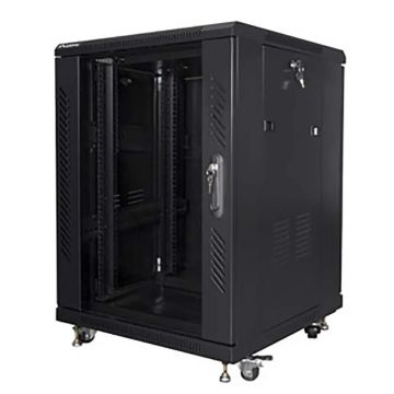 Lanberg FF01-6615-12BL - Free-standing rack - 15U - 800 kg - Lock - Storage rails - Adjustable feet (FF01-6615-12BL) thumbnail
