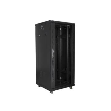 Lanberg rack FF01-6627-12B 27U 19 Inch 1390 x 600 x 600 mm upright glass 800 kg black (FF01-6627-12B) thumbnail