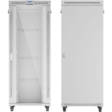 LANBERG 19/42U 800x1000 rack cabinet LCD flat pack glass door grey V2 (FF01-8042-12SL) thumbnail