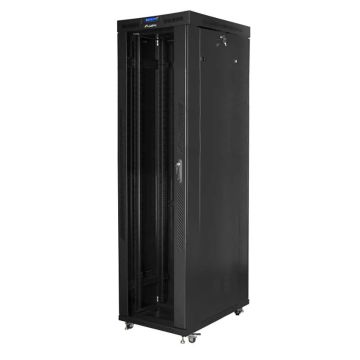 Lanberg FF01-8047-12B - Free-standing rack - 47U - 800 kg - Lock - Shelving rails - Adjustable feet (FF01-8047-12B) thumbnail