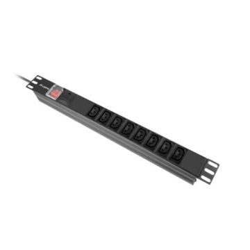 LANBERG Steckdosenleiste 2m 5x Schuko +Schalter 19 C14 sw (PDU-05F-0200-IEC-BK) thumbnail