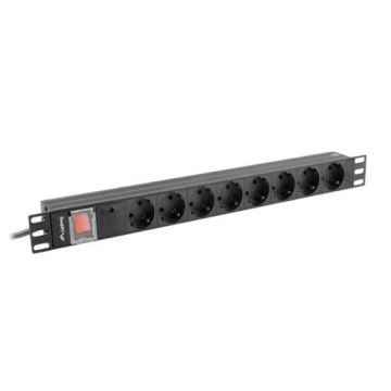Lanberg *L.zasil.rack PDU 1U 16A 2m 8 gn. PDU- (PDU-08E-0200-BK) thumbnail