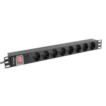 Lanberg *L.zasil.rack PDU 1U 16A 2m 8sch. PDU- (PDU-08F-0200-BK) thumbnail