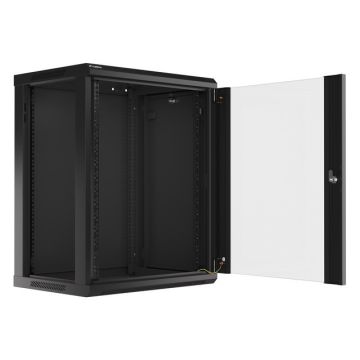 Lanberg rack wall cabinet 48.30cm (19) 15U600X450 glass door black (WF01-6415-10B) (WF01-6415-10B) thumbnail