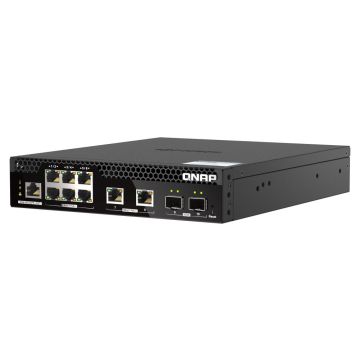 QNAP QSW-M2106PR-2S2T netwerk-switch Managed L2 10G Ethernet (100/1000/10000) Power over Ethernet (PoE) 1U Zwart (QSW-M2106PR-2S2T) thumbnail
