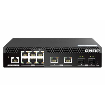 QNAP QSW-M2106R-2S2T netwerk-switch Managed L2 10G Ethernet (100/1000/10000) 1U Zwart (QSW-M2106R-2S2T) thumbnail