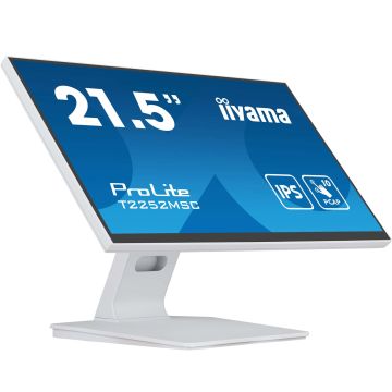 iiyama ProLite T2252MSC-W2 computer monitor 54,6 cm (21.5") 1920 x 1080 Pixels Full HD LCD Touchscreen Tafel Wit (T2252MSC-W2) thumbnail