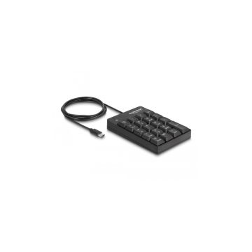 Delock - Tastenfeld - 19 Tasten - USB-C - Schwarz - retail (12108) (12108) thumbnail