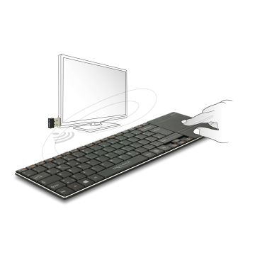 Delock Funktastatur für Smart TV und Windows PCs mit Touchpad 6 mm flach (12454) (12454) thumbnail
