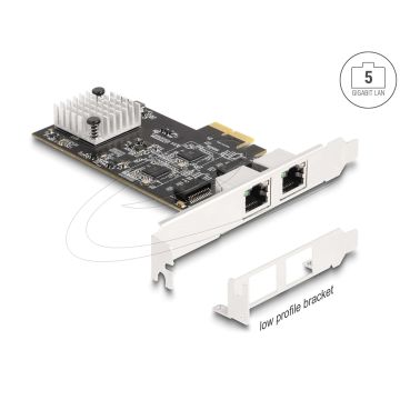 Delock PCI Express x2 Netzwerkkarte 5 Gigabit LAN 2 x RJ45 RTL8126 (81261) thumbnail