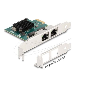 Delock PCI Express x1 Netzwerkkarte Gigabit LAN 2 x RJ45 BCM (88205) thumbnail