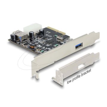 Delock PCI Express x4 Karte > 1 x extern + 1 x intern SuperSpeed USB 10 Gbps (USB 3.1 Gen 2) Typ A Buchse (89399) thumbnail