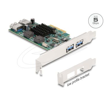 Delock PCI Express x4 Karte zu 2x extern USB 5 Gbps Typ-A+ intern 5 Dual (90282) (90282) thumbnail