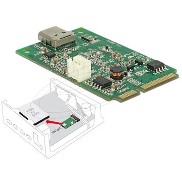 Delock Mini PCIe I/O PCIe full size 1 x USB Type-C™ 3.1 Gen 2 Buchse (95259) thumbnail