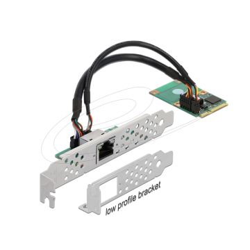 Delock Mini PCIe I/O PCIe full size 1 x RJ45 Gigabit LAN (95266) thumbnail