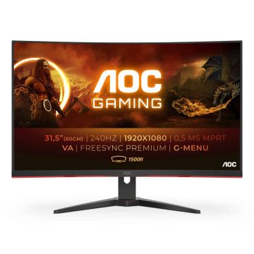 AOC G2 C32G2ZE/BK computer monitor 80 cm (31.5") 1920 x 1080 Pixels Full HD LED Zwart, Rood (C32G2ZE) thumbnail