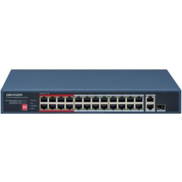 Hikvision DS-3E0326P-E/MC 24 Port Fast Ethernet Unmanaged POE Switch (DS-3E0326P-E/M(C)) thumbnail