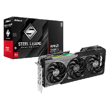 ASROCK Radeon RX 9070 XT Steel Legend Dark Grafikkarte 16GB GDDR6 1x HDMI 3x DP (90-GA5VZZ-00UANF) thumbnail
